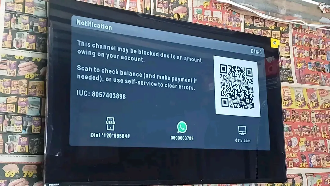 What is DStv Error E16-4 za